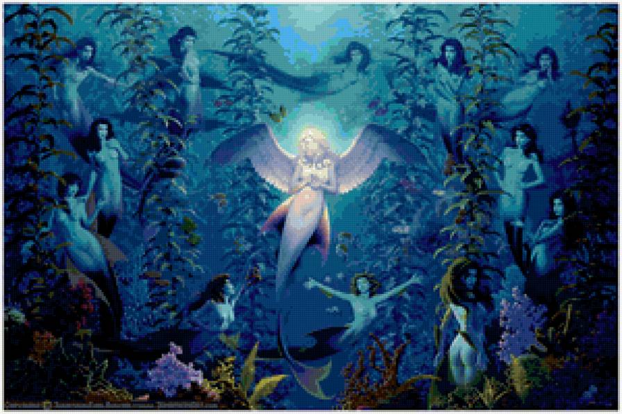 Джонатан Эрла Баузера - лес, ночной ангел, диптих, фея, дневной, современные художники - предпросмотр