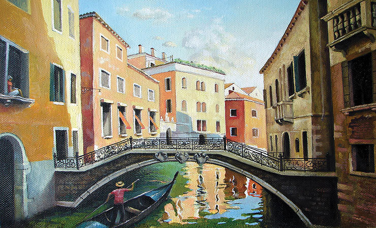 Канал в Венеции. Дмитрий Спирос - венеция, картина, живопись.пейзаж - оригинал