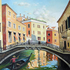 Оригинал схемы вышивки «Канал в Венеции. Дмитрий Спирос» (№214392)