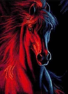 Лед и пламя - кони, животные, лошади, лошадь - оригинал