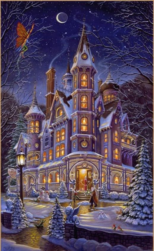 В  ночь перед рождеством - праздники, зима, замок, рождество - оригинал