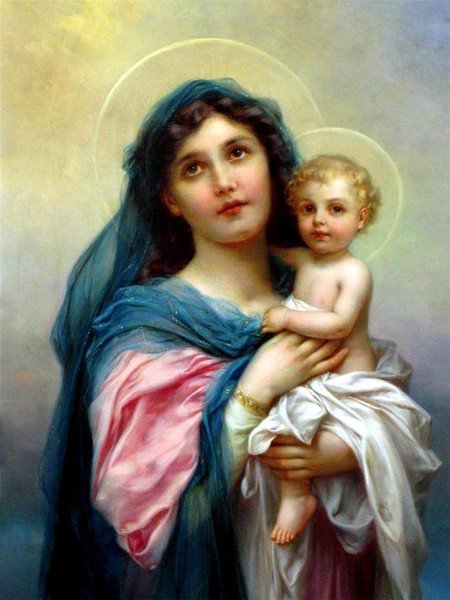 Дева Мария и дитя - религия, святые, мать, иконы, живопись, дитя - оригинал