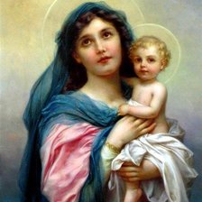 Оригинал схемы вышивки «Дева Мария и дитя» (№216152)