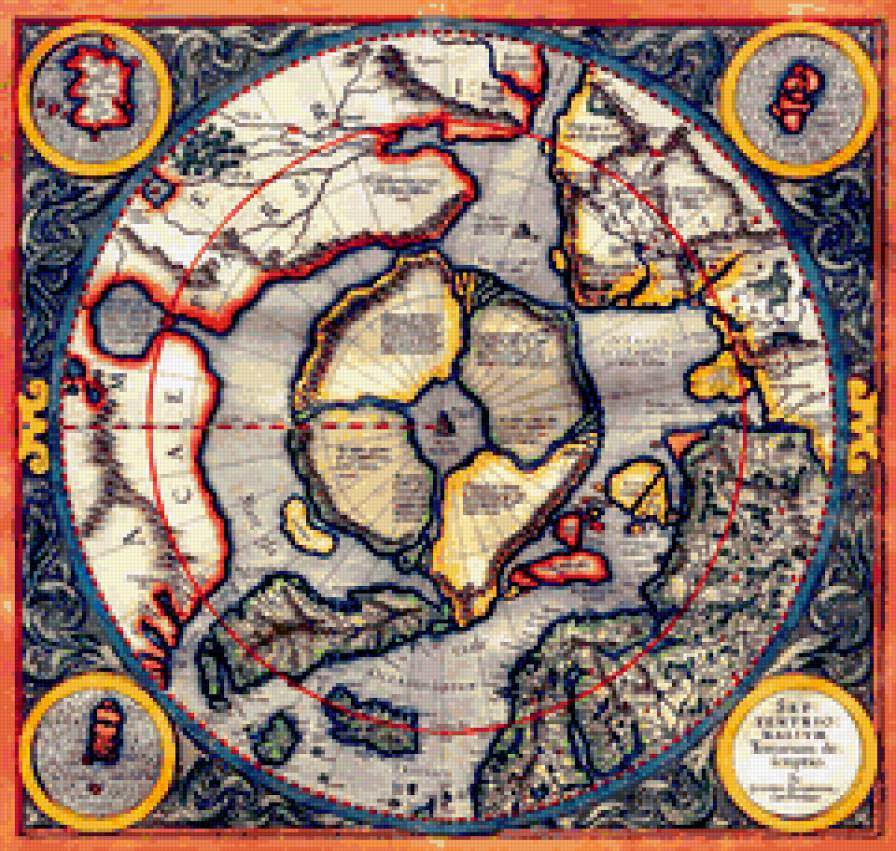 Карта Гипербореи - карта, подушка - предпросмотр