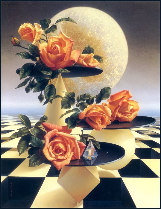 Геометрия и розы - абстракция, картинка, натюрморт.живопись - оригинал