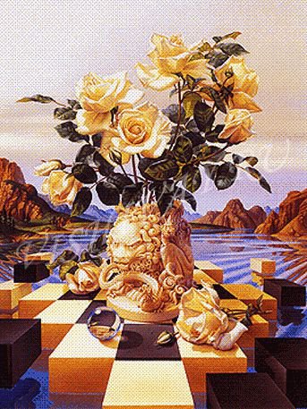 Геометрия и розы 2 - абстракция, картинка, натюрморт.живопись - оригинал