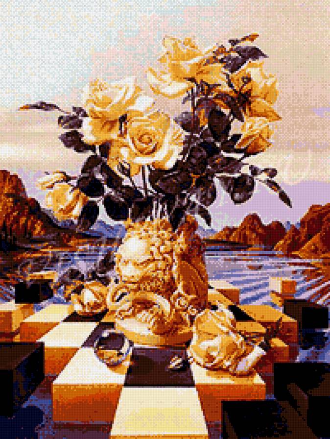 Геометрия и розы 2 - абстракция, натюрморт.живопись, картинка - предпросмотр