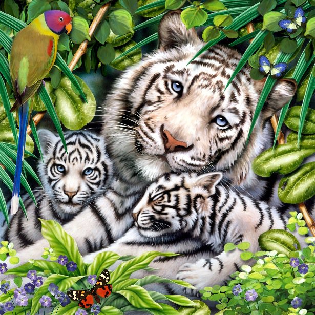 тигрица - кошки, животные, подушка, тигры, тигрята, тигр, хищники - оригинал
