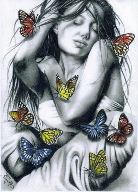 Бабочки - девушка, бабочки - оригинал