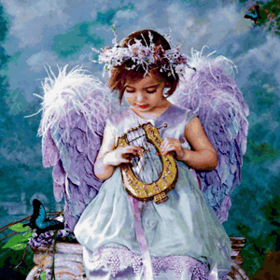 ДЕТИ - ангел, фея, дети, музыка, сад, инструмент-оберег, отдых, мечты - предпросмотр