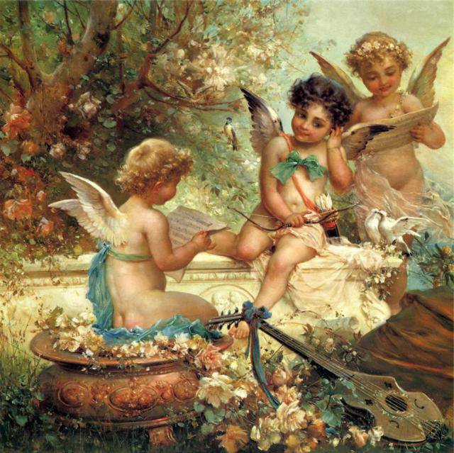 ангелы - ангел, дети, цветы - оригинал
