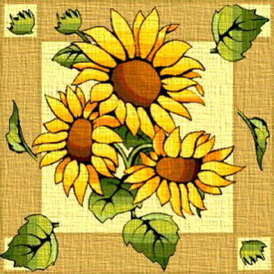 подсолнухи - картина, желный, подушка, подсолнухи, цветы - оригинал