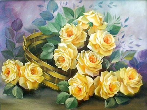 РОЗЫ - желтые розы, цветы, букет - оригинал
