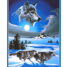 Оригинал схемы вышивки «волк» (№219237)