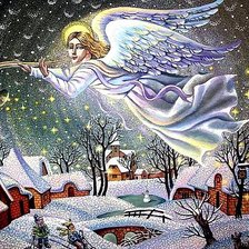 Оригинал схемы вышивки «Рождественский ангел» (№219337)