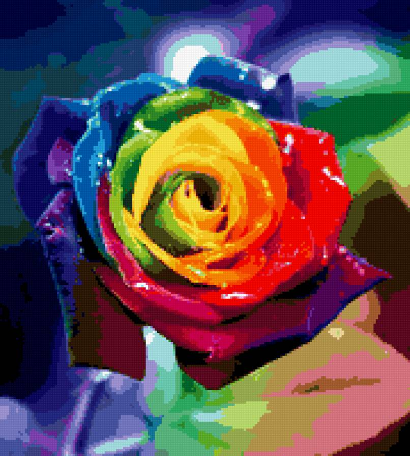 Радужная роза - розы.цветы - предпросмотр