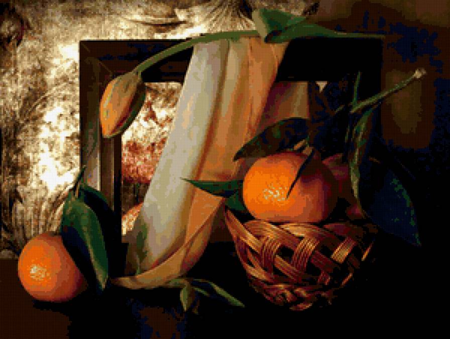 натюрморт - натюрморт, мандарины, фрукты - предпросмотр
