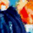 Предпросмотр схемы вышивки «Букет красных цветов на голубой драпировке» (№220601)