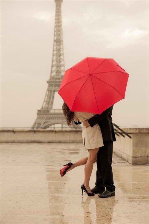 №220860 - париж, зонтик, девушка, пара, башня - оригинал