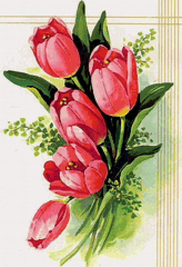 тюльпани - природа, цветы, букет, романтика, , натюрморт - предпросмотр