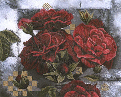 Красные розы на темном - подушка, розы, цветы - оригинал
