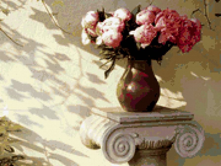 Ваза с пионами - ваза, цветы, пионы - предпросмотр