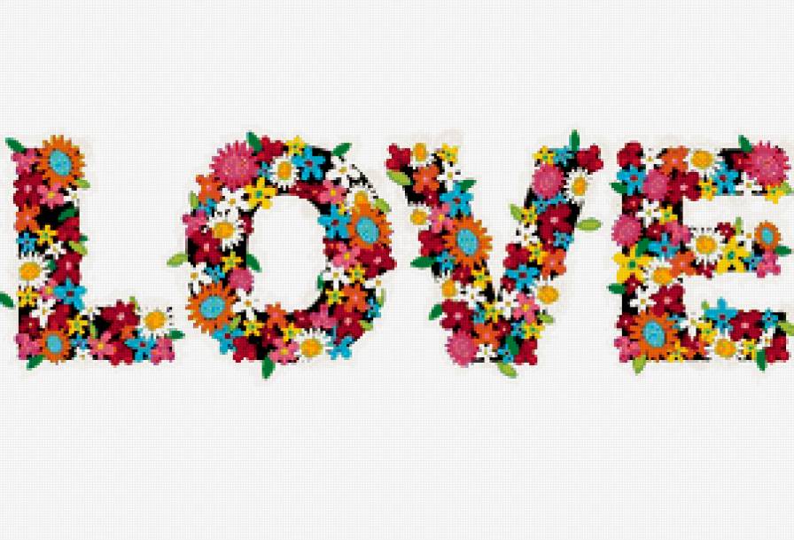 Любовь - цветы, буквы, любовь - предпросмотр