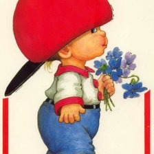 Оригинал схемы вышивки «Детки на открытках» (№223945)