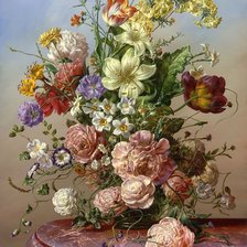 Оригинал схемы вышивки «Натюрморт, цветы, розы» (№224001)