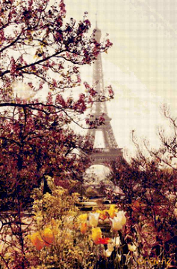 весна в Париже - весна, природа, эйфелевая башня, париж - предпросмотр