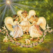 Оригинал схемы вышивки «ангелы» (№224143)