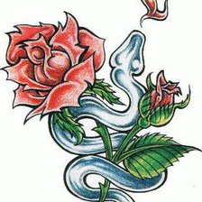 Оригинал схемы вышивки «роза и змея» (№224412)
