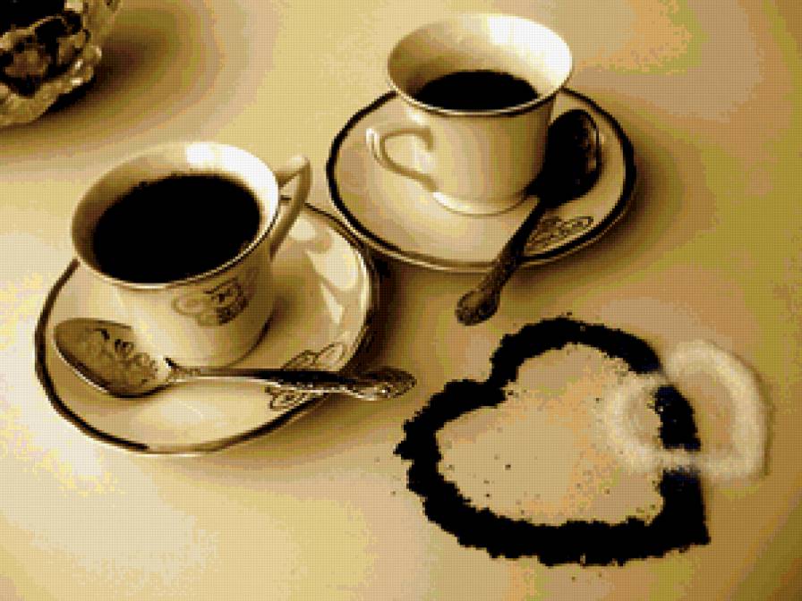 сердце - кофе, чувства, утро, сердца, любовь, чашки - предпросмотр