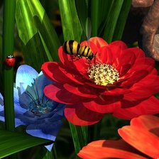 Схема вышивки «Цветы и пчёлы»