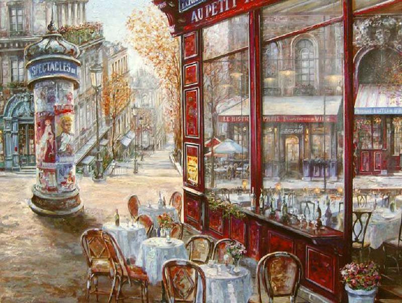 кафе (картины французких художников) - картина - оригинал