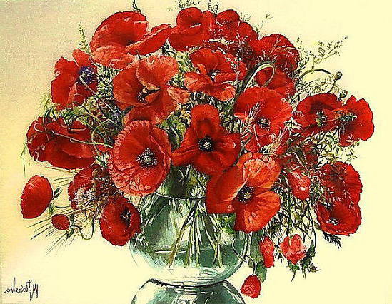 Маки - цветы в вазе - оригинал