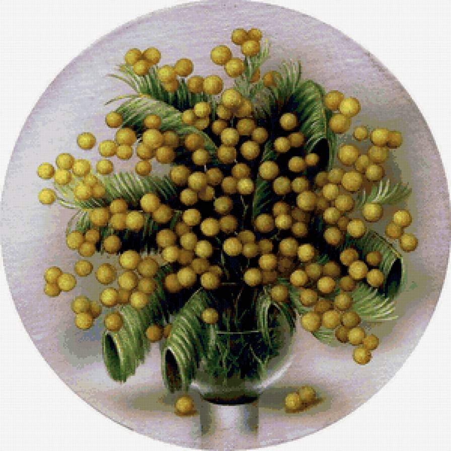 Букет мимозы - ваза, цветы, мимоза - предпросмотр