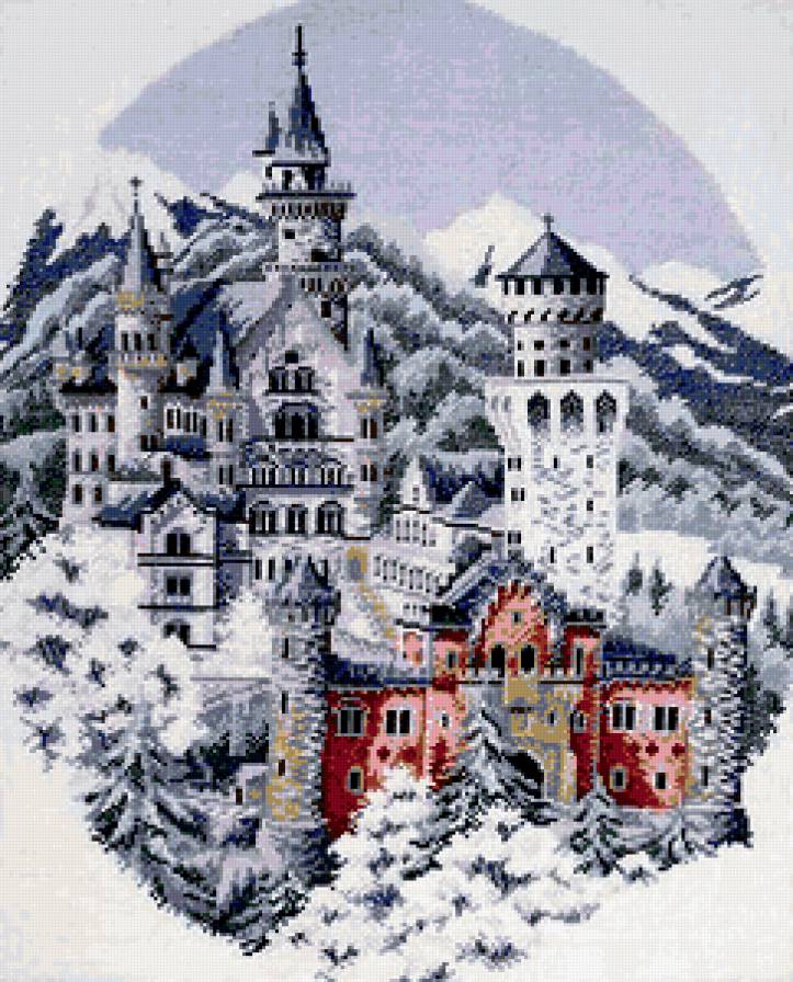 замок в горах - зима, замок - предпросмотр