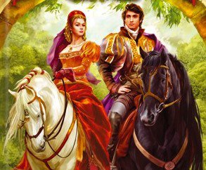 рыцарь и принцесса - женщина, мужчина, лошади, пара, роман, любовь, двое - оригинал