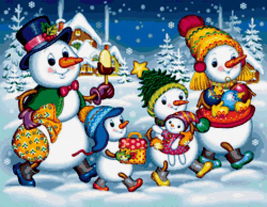 снеговики - зима, детская, снеговик, сказка, детям, мультик - предпросмотр