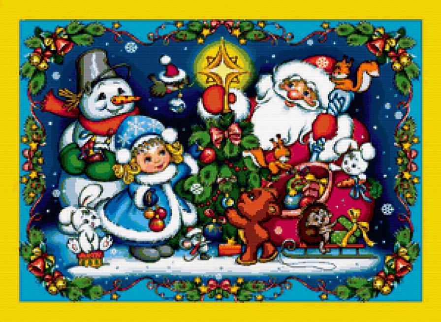 новый год - снеговик, снегурочка, сказка, детям, дед мороз, детская, зима - предпросмотр