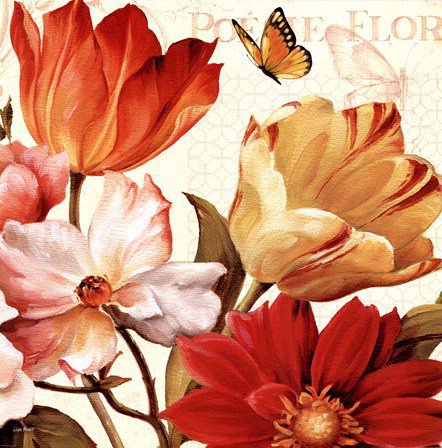 тюльпаны - живопись, подушка, цветок, цветы, тюльпан, тюльпаны, бабочки - оригинал