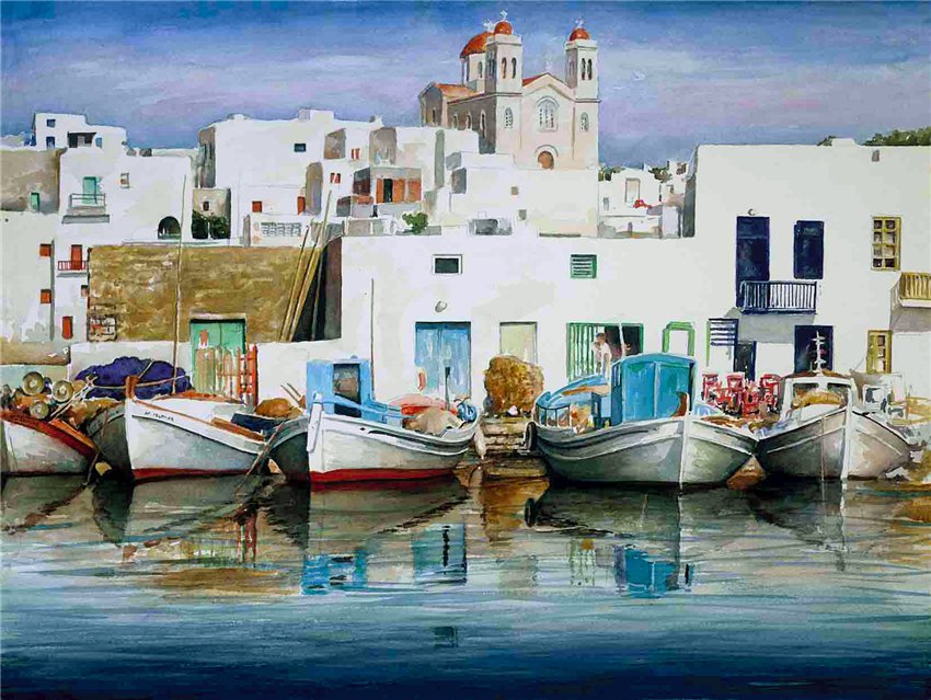 Науса. Греция - греция, острова, лодки., набережные, море - оригинал
