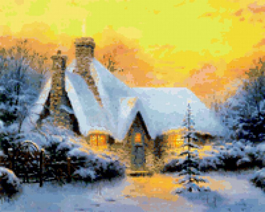 Домик зимой - зима, природа, дом - предпросмотр