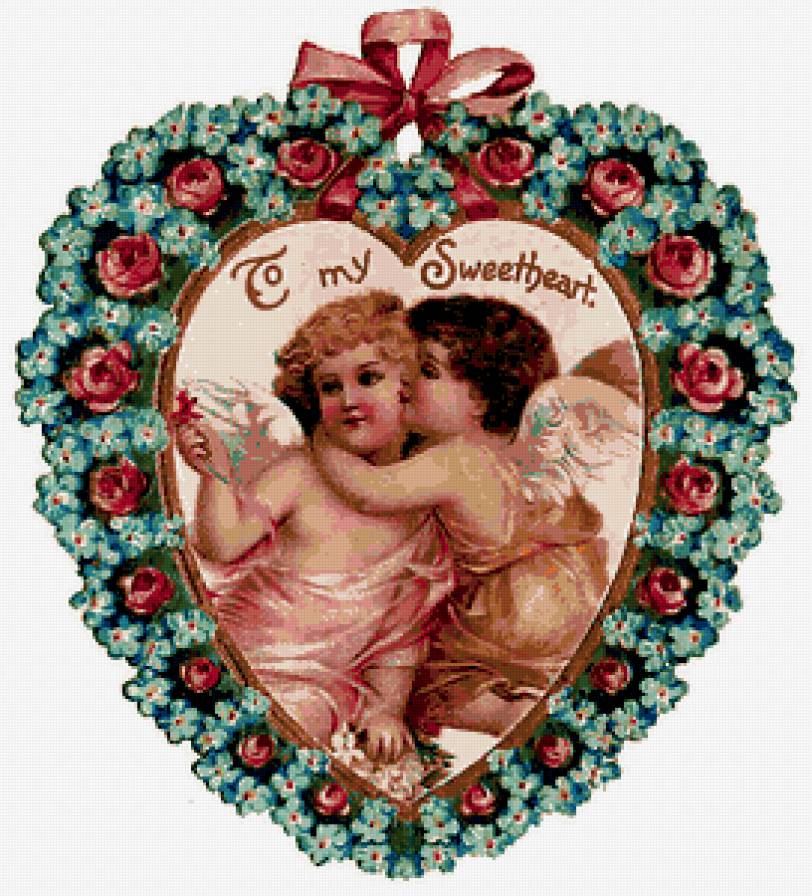 Валентинка - ангел, валентинка, сердце, любовь - предпросмотр