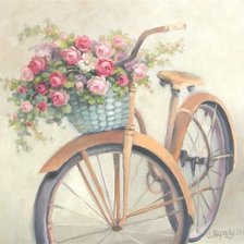 Схема вышивки «Велосипед и цветы»