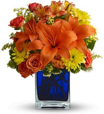 Яркий букет - ваза, цветы, букет, открытка - оригинал