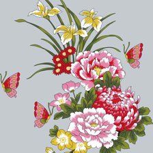 Оригинал схемы вышивки «цветы» (№229506)