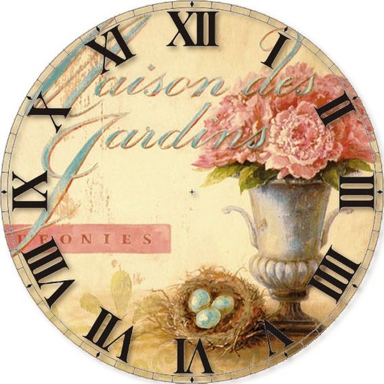 Часы "Пионы" - цветы, часы, пион - оригинал