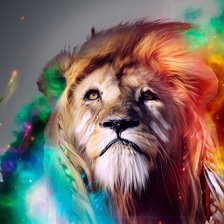 Схема вышивки «Лев в красках»